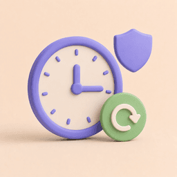 Illustration of an audit trail log with restore icon